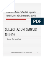 5b Lezione Sollecitazioni Semplici Tosione