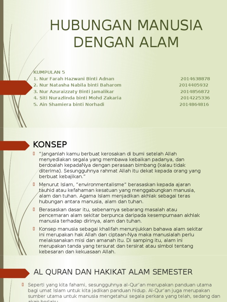 Hubungan Manusia dan Alam dalam Islam | PDF | Agama & Spiritualitas