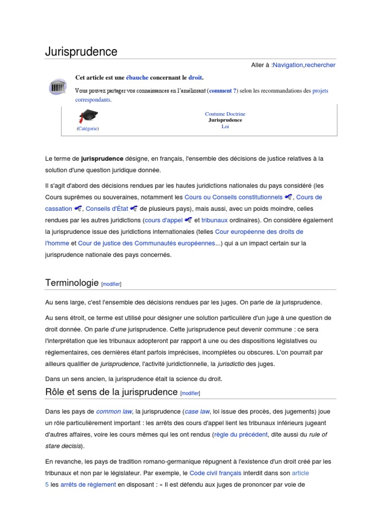 La Jurisprudence Est elle Une Source Du Droit Dissertation Jurisprudence | PDF | Jurisprudence | Vertu