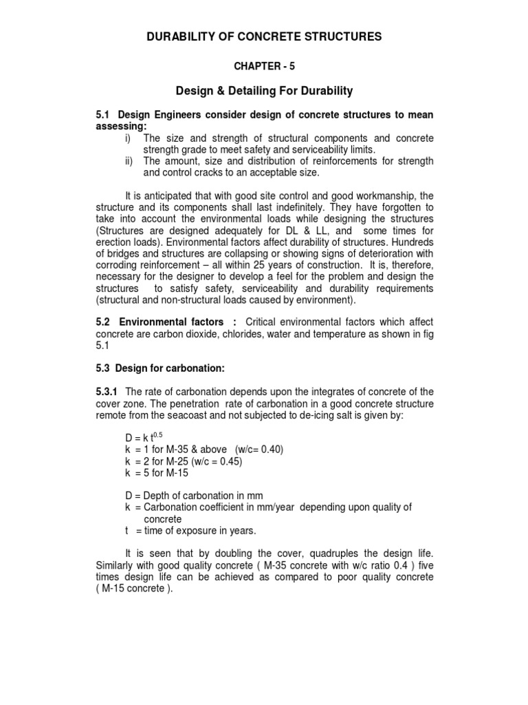 Durability of Concrete Structures | PDF | Concrete | Corrosion