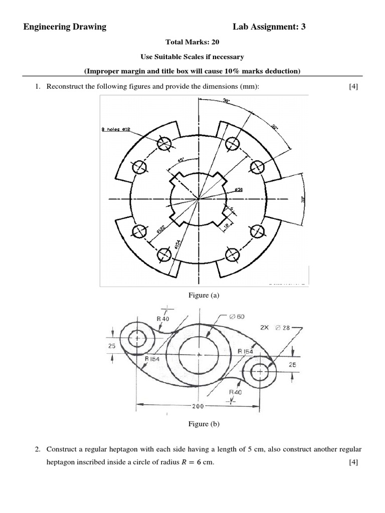 Engineering Drawing Lab Assignment: 3 | PDF