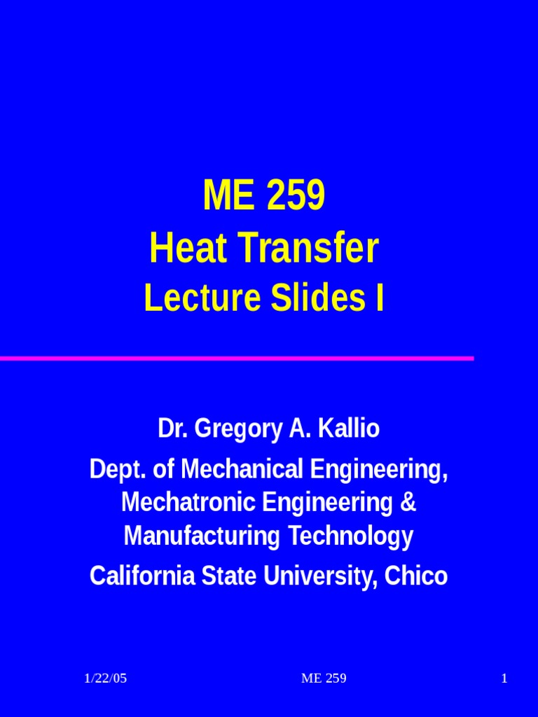 Heat Transfer Lecture Overview | PDF | Heat Transfer | Thermal Conduction