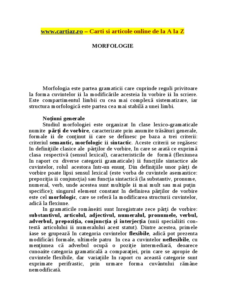 189016321 Morfologie Gramatica Pdf