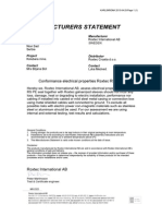 Manufacturers Statement: Conformance Electrical Properties Roxtec RS Seals