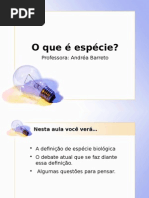 O que é espécie?