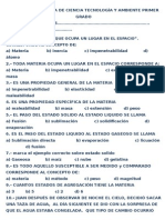 Practica Calificada de Ciencia Tecnología y Ambiente Primer Grado