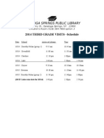 3rd Grade Visits 2014-Proposed Schedule