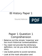 IB History Paper 1: Sound Advice