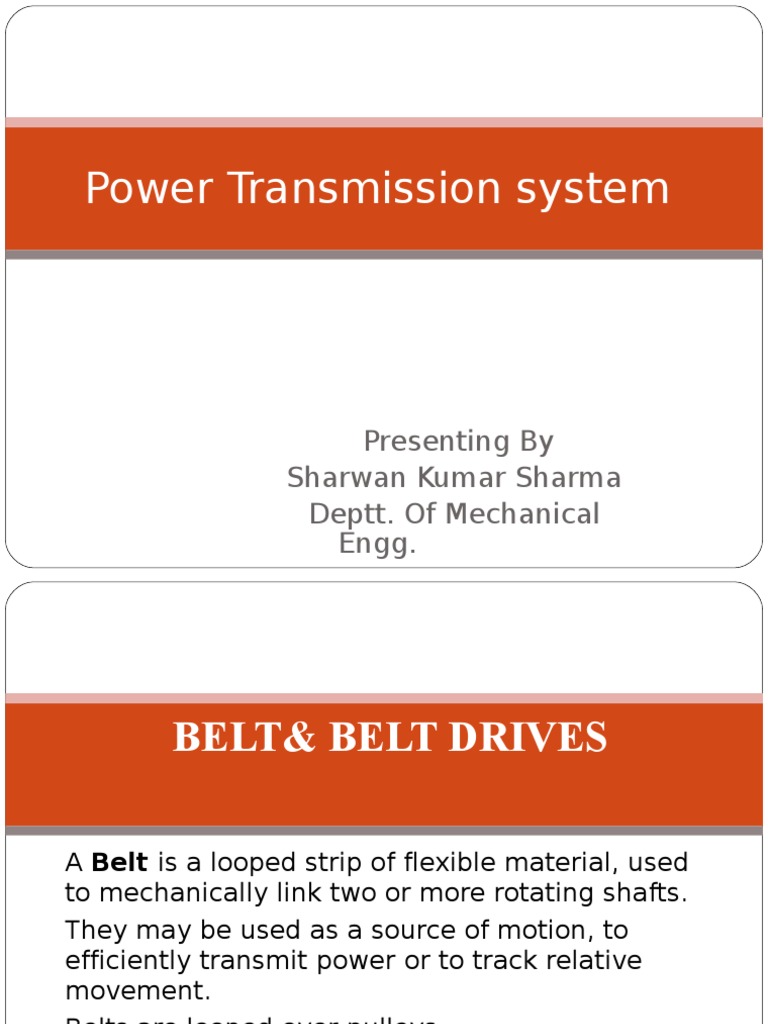 Applications and Advantages of Belt Drives | PDF | Science ...