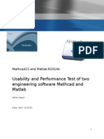 Usability and Performance Test of Two Engineering Software Mathcad and Matlab