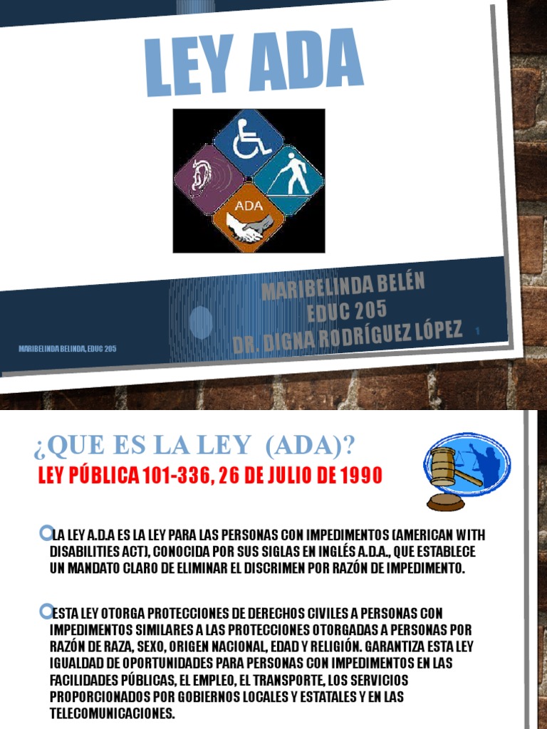 Ley ADA: Derechos y Acomodos Razonables | PDF