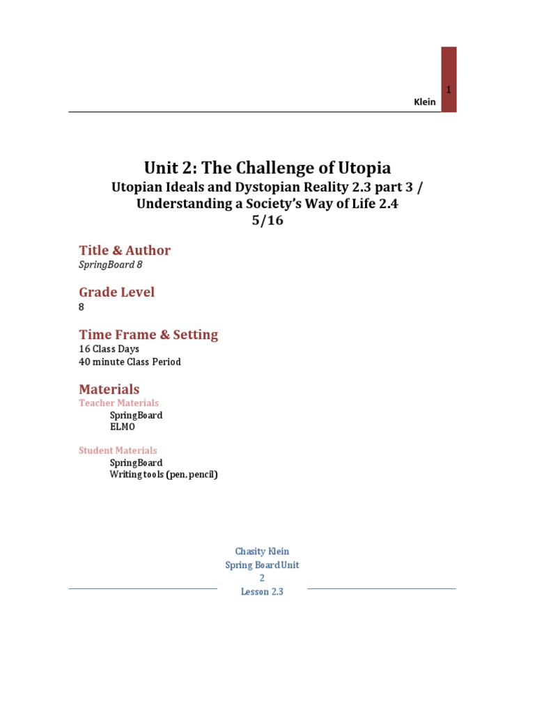 ST Unit2act2 3 | PDF | Dystopia | Utopian And Dystopian Fiction
