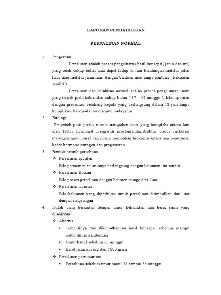 LP Persalinan Normal | PDF