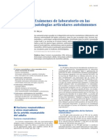 2014 Exámenes de Laboratorio en Las Patologías Articulares Autoinmunes