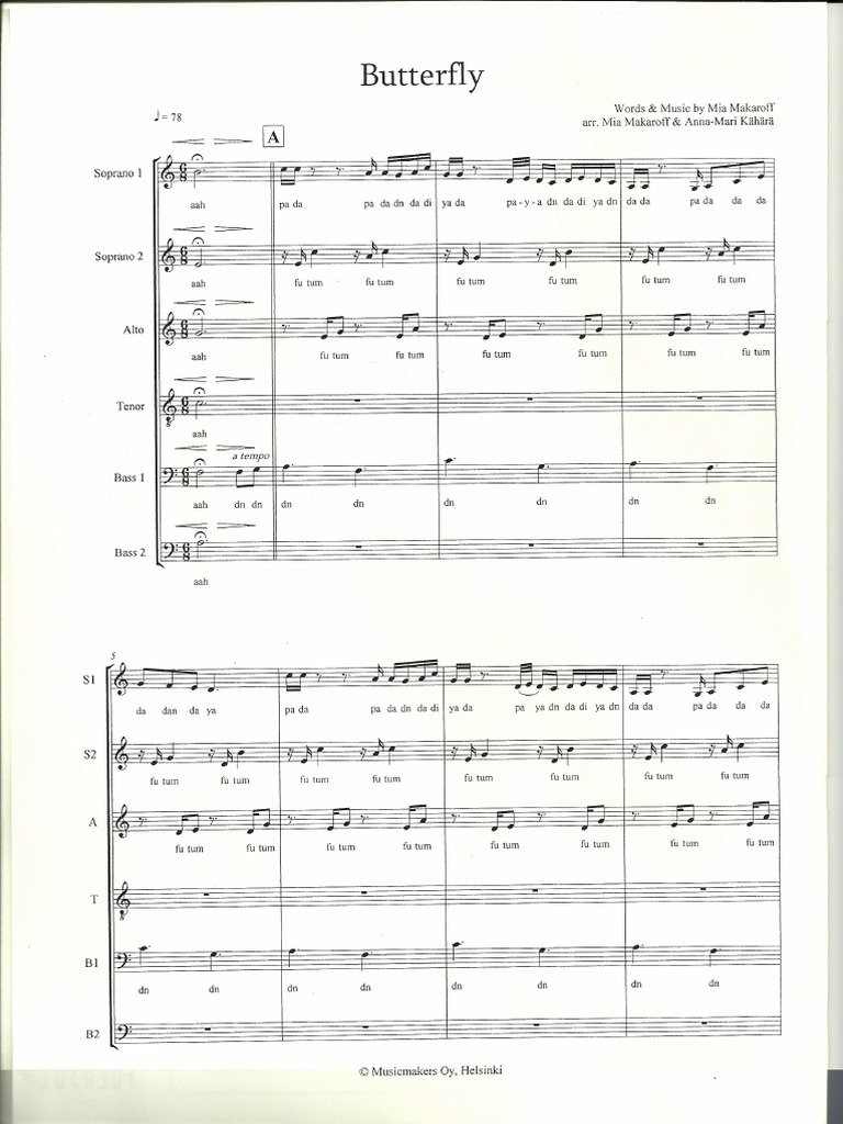 Butterfly - Rajaton - Score