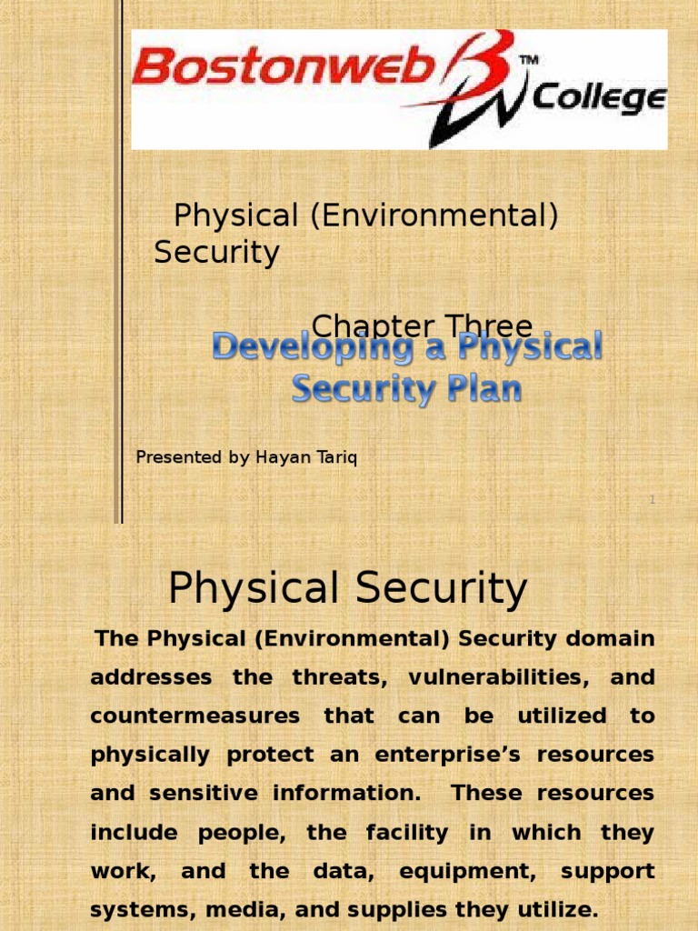 Physical Security Planning Chapter 3 PDF Physical Security Fires