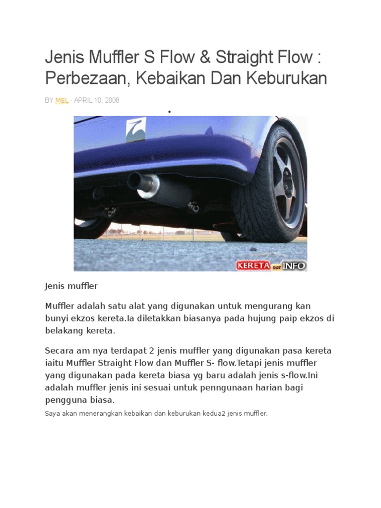 Jenis Muffler S Flow