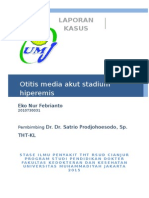 Otitis Media Akut Stadium Hiperemis: Laporan Kasus