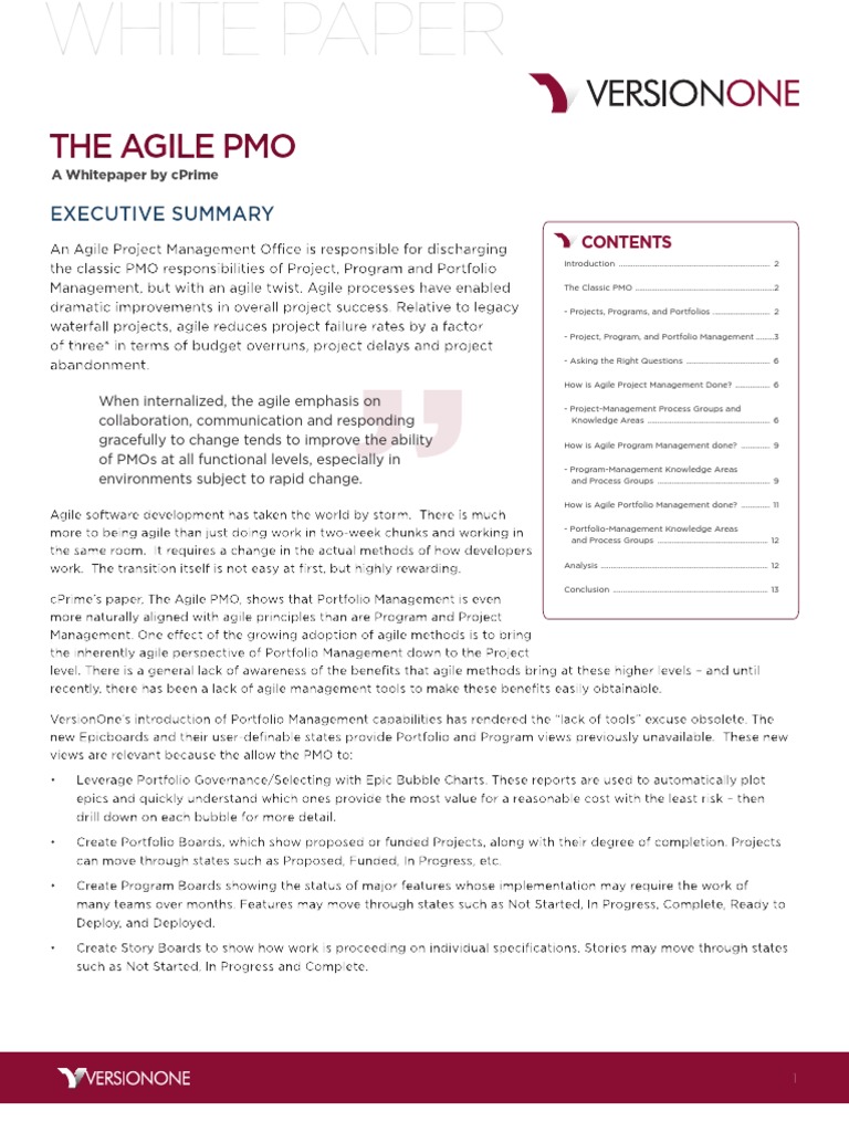 Whitepaper The Agile PMO CPrime | PDF | Project Management | Agile ...