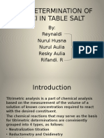 Determination of NaCl in Table Salt