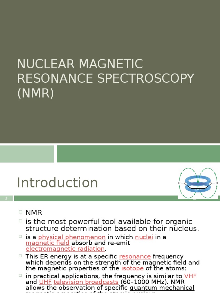 Nuclear Magnetic Resonance Spectroscopy (NMR) | PDF | Nuclear Magnetic ...