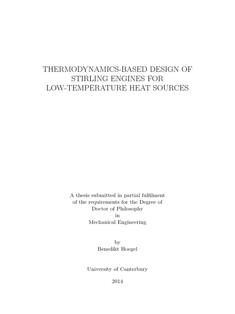 Stirling Engine Design | PDF | Geothermal Energy | Heat