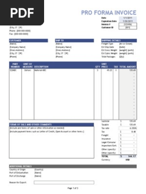 Proforma Invoice