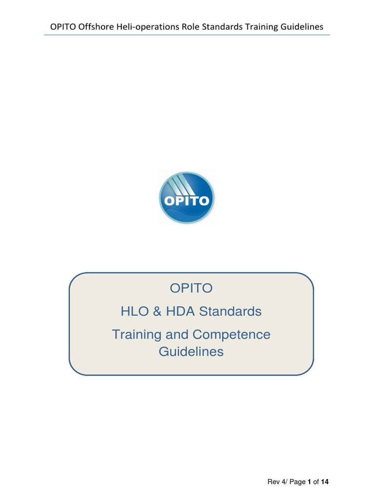 OPITO HLO and HDA Training Standards | PDF | Competence (Human ...
