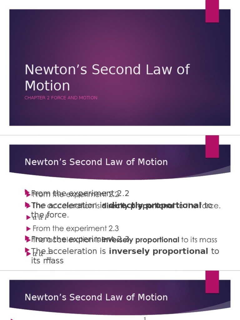 Newton's Second Law of Motion | PDF | Acceleration | Force