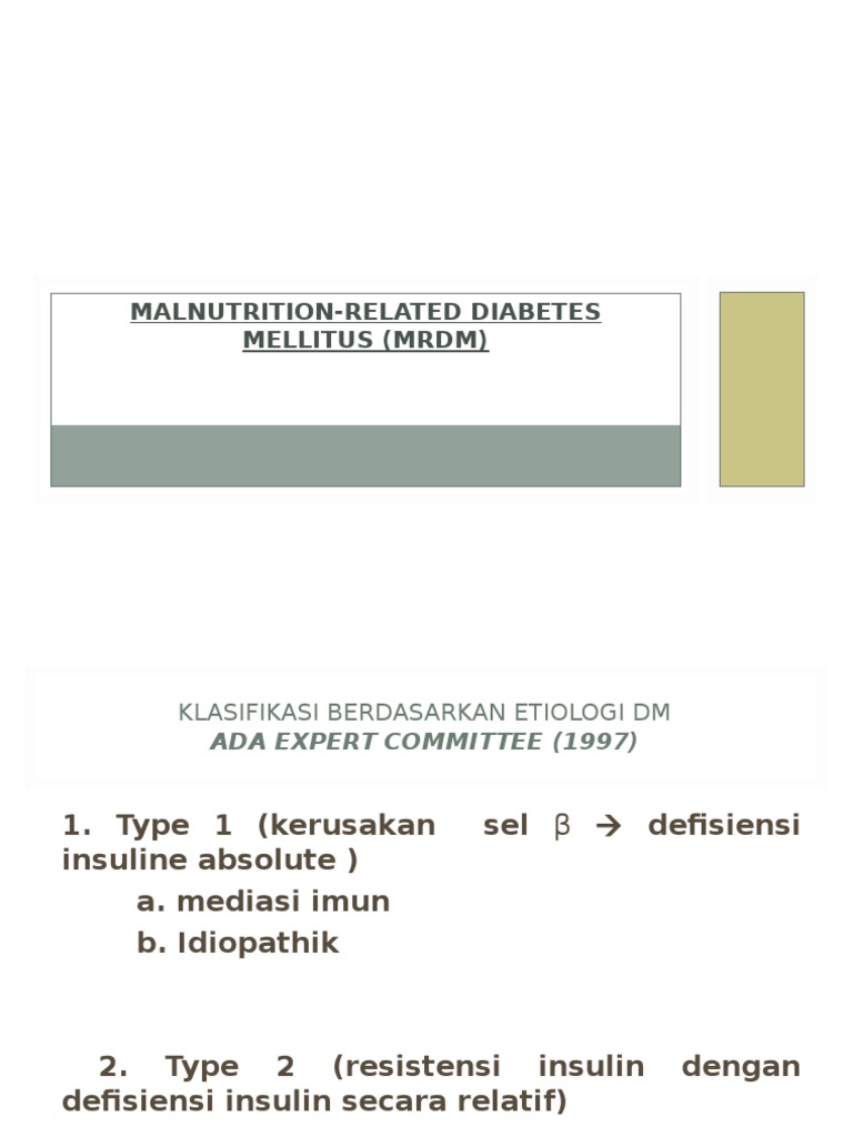 Klasifikasi Diabetes Malnutrisi | PDF | Diabetes Melitus | Pankreas