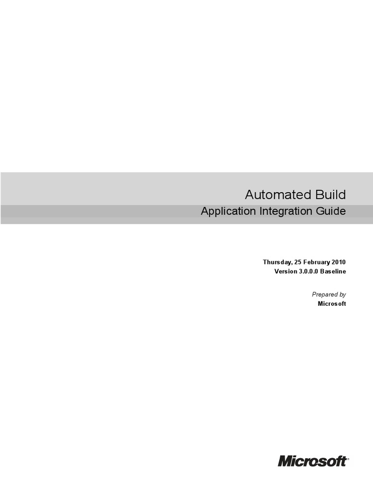 Automated Build: Application Integration Guide | PDF | Command Line ...