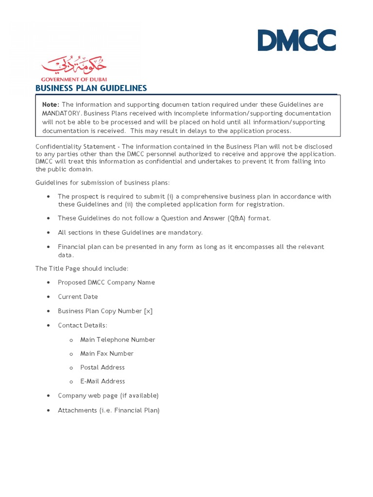 Business Plan Submission Guidelines | PDF | Income Statement | Business ...