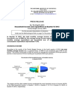 Household Income and Expenditure in Quarter IV 2012: Press Release