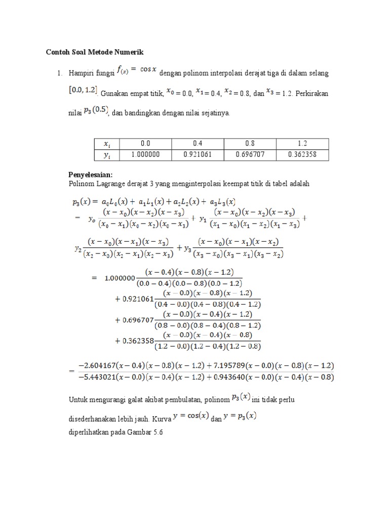 Contoh Soal Metode Numerik Fify Baru Doc