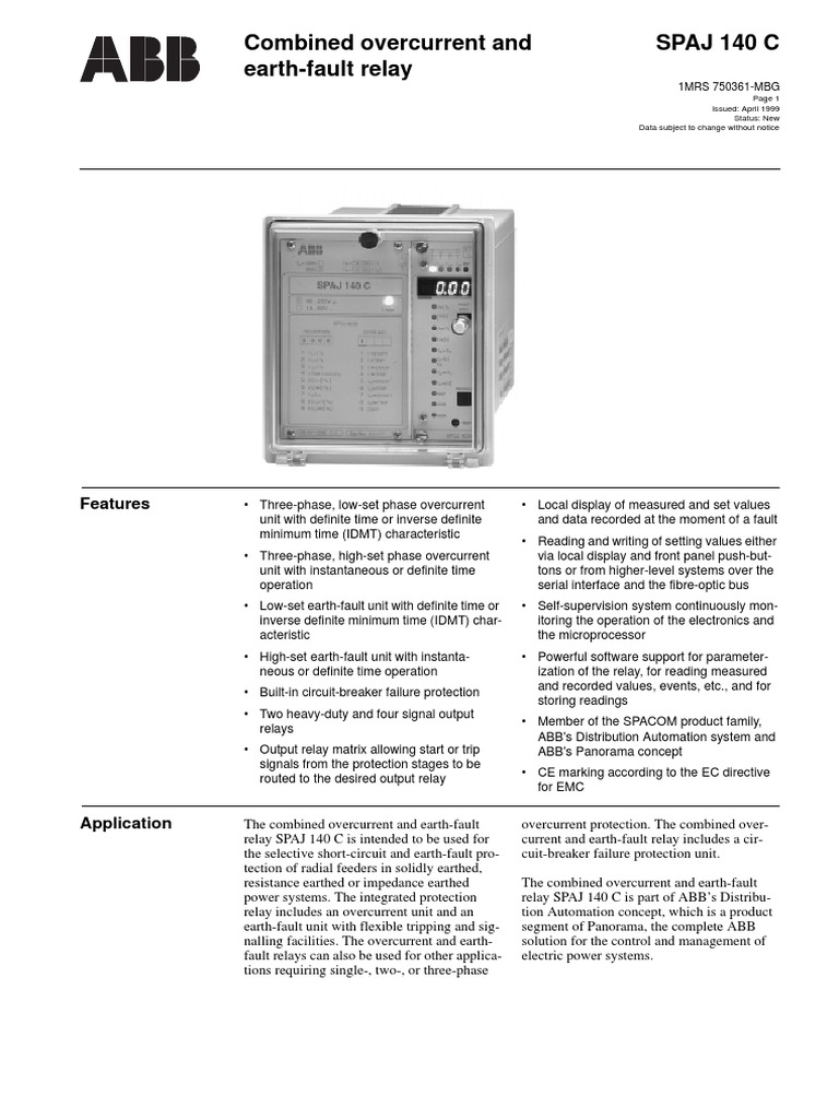 spaj140c | Relay | Power Supply