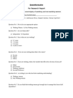 For Research Report: Questionnaire