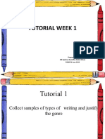 Tutorial Week 1: Prepared By: Siti Syahrun Nurul'Ain Mohd Misan PISMP BI June 2013