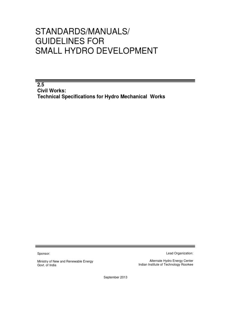 Technical Specs for Hydro Mechanical Works | PDF | Pipe (Fluid ...