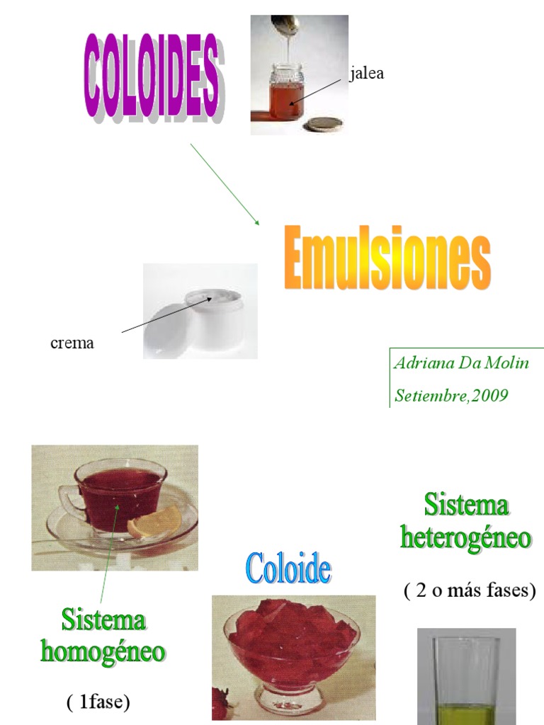 Coloides y Emulsiones | PDF | Emulsión | Coloide