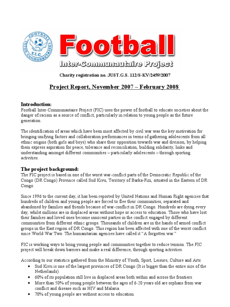 Football Project for Peace in DR Congo | PDF | Democratic Republic Of ...