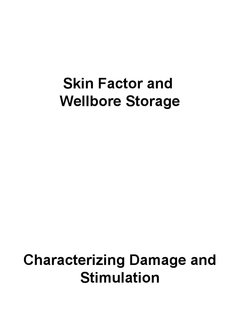 Skin Factor and Wellbore Storage Petroleum Reservoir Pressure