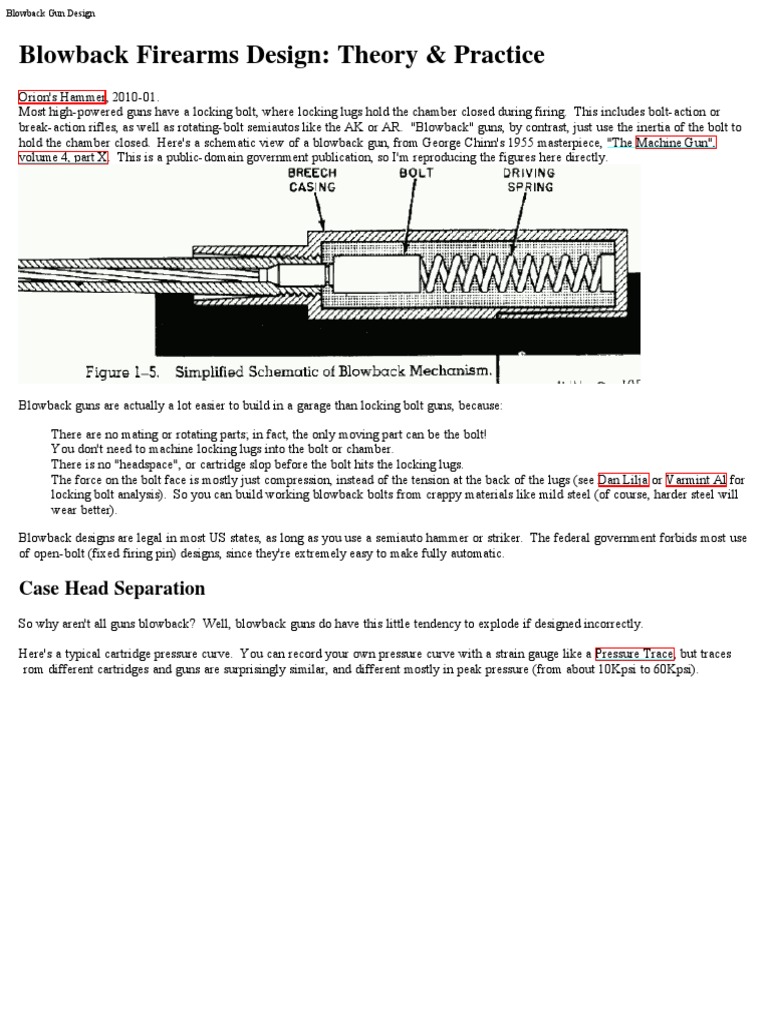 Blowback Firearms Design Theory & Practice Bullet Momentum