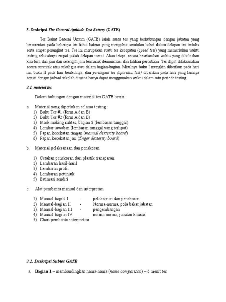 Contoh Soal Tes Gatb Guru Paud