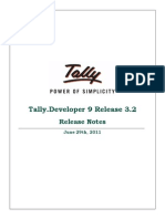 Tally - Developer 9 Release Notes