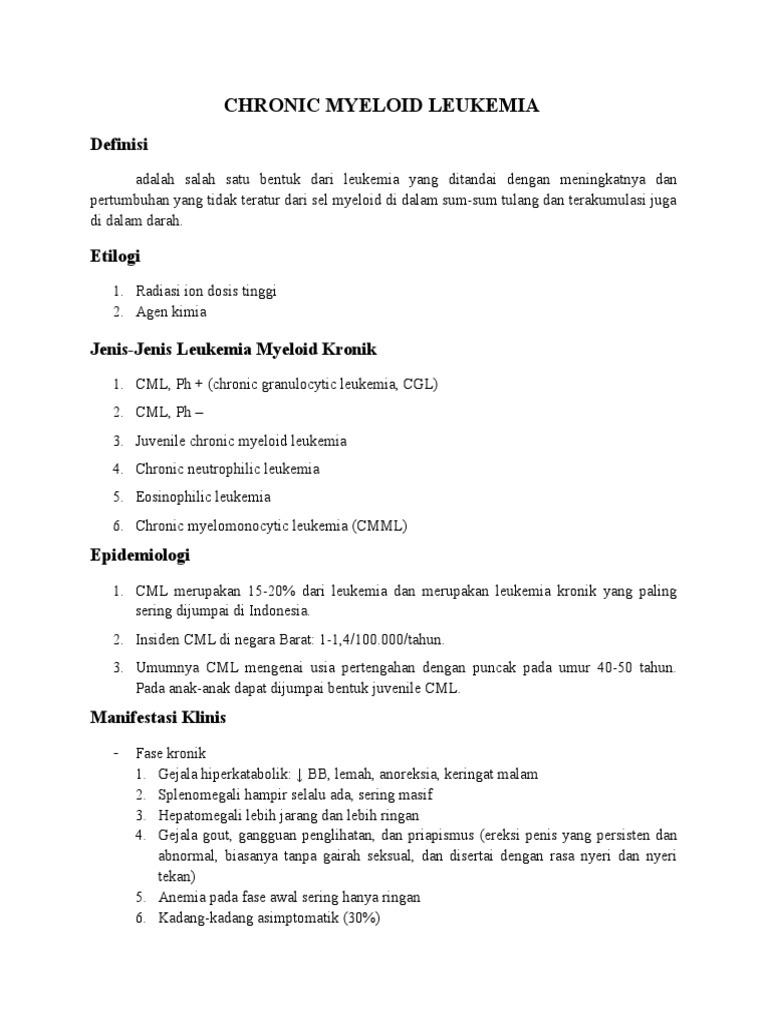 Chronic Myeloid Leukemia | PDF