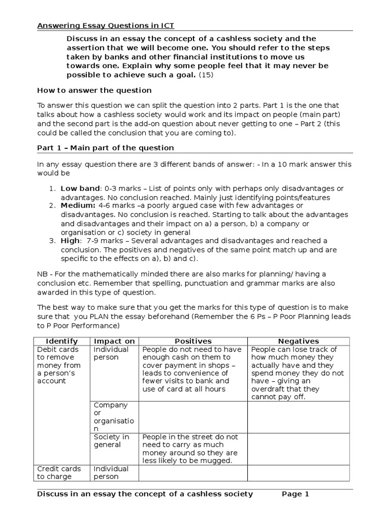 Disadvantages of cashless society essay picture