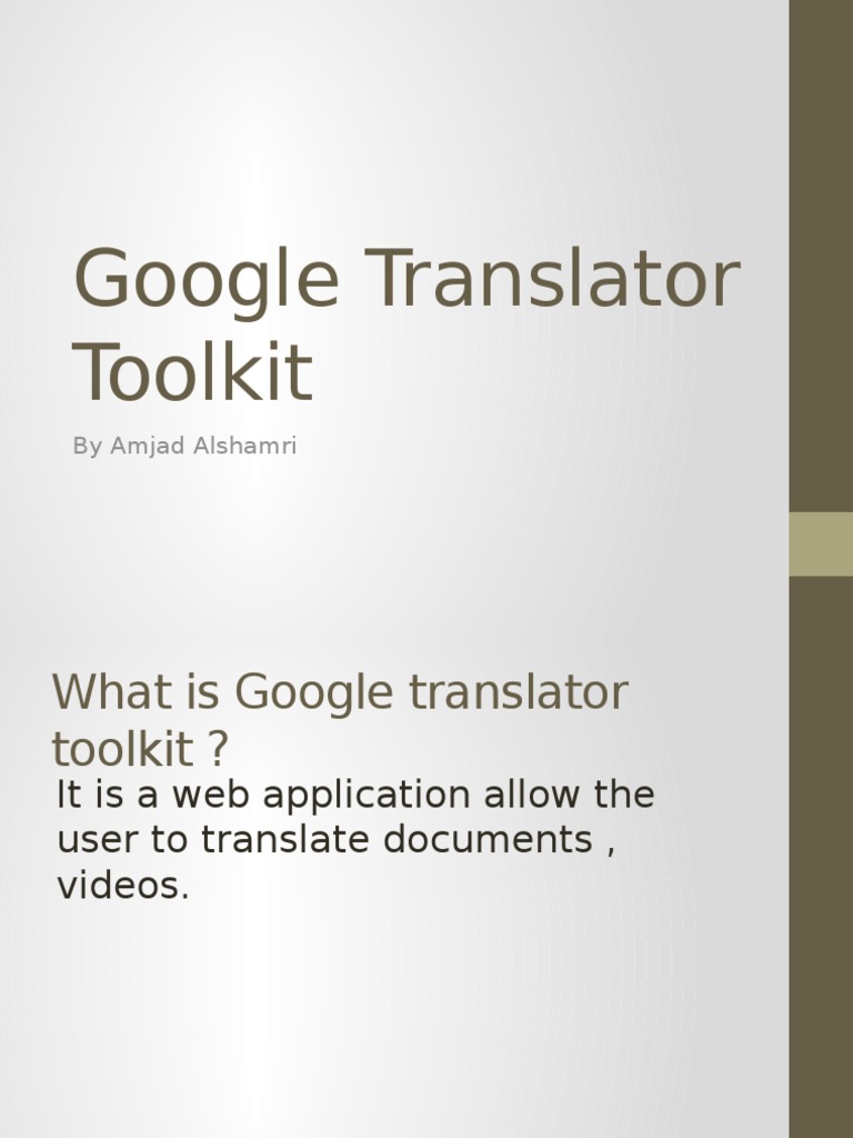 Google Translator Toolkit Overview | PDF