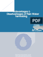 Advantages and Disadvantages Water Harvsting