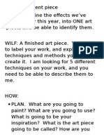 Art Assessment Piece Term 2