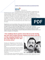 Why One Should Worry About Rajapaksa's Prime Minister Bid and Why Ex-President Fears FCID